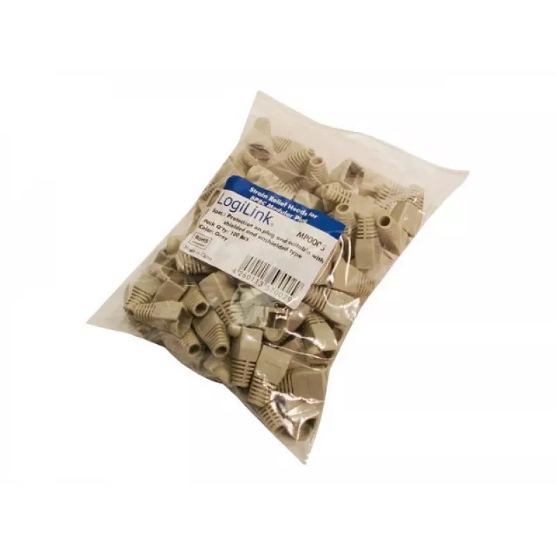 Kabeļa uzmava LOGILINK MP0005 RJ-45 savienotājiem, pelēka