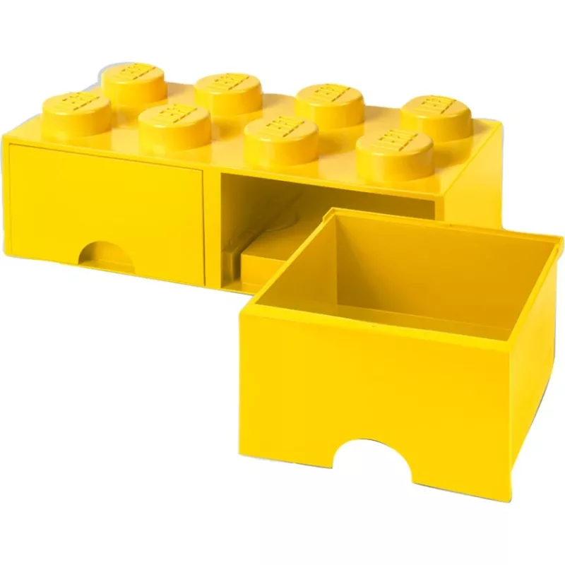 LEGO Drawer Brick 8 — dzeltens (modelis 40061732) uzglabāšanas atvilktne klucīšiem un mazām detaļām