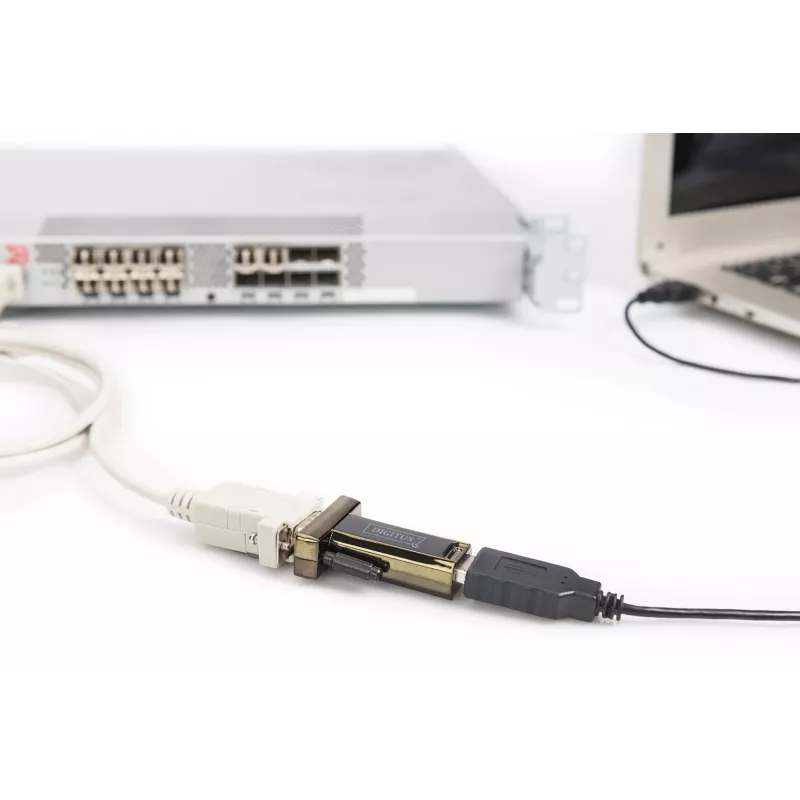 DIGITUS USB 2.0 uz seriālo pārveidotājs DSUB 9M ar USB kabeli 80cm FTDI mikroshēmojums USB 2.0 uz RS232 (FT232RL)