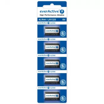 Alikāliskās pogu elementu baterijas everActive LR44 1.5V — iepakojumā 5