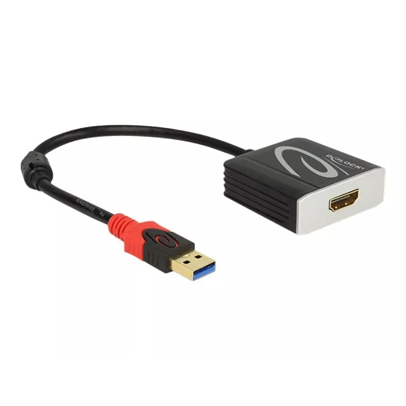 Video kabeļa adapteris DeLOCK 62736 USB Type-A uz HDMI 0.2 m melns