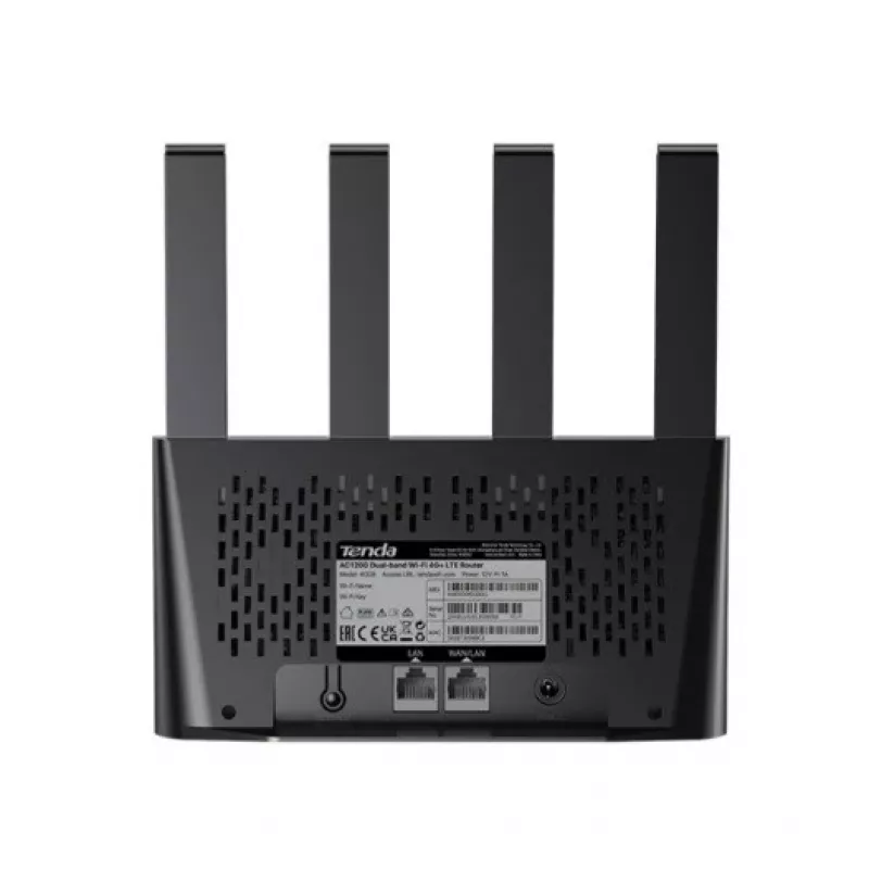 Maršrutētājs TENDA 4G08 4G LTE Wi‑Fi divjoslu 2,4/5 GHz, 4 integrētas antenas, 2 LAN porti, līdz 867/300 Mb/s