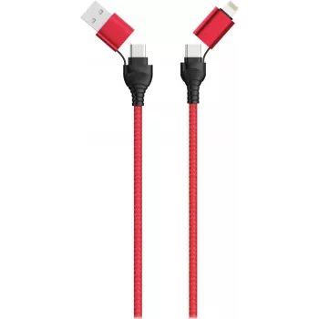 USB kabelis 2GO 797370 1.2 m USB A/USB C USB C/Lightning Melns Sarkans