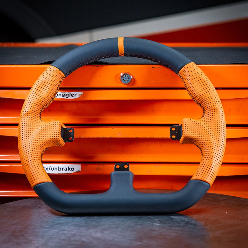 Sim sacīkšu stūres aploks Asetek SimSports GT Rim Closed D ādas oranža