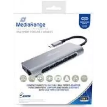 MEDIARANGE MRCS510 - USB 3.2 Gen 1 (3.1 Gen 1) Type-C - USB 3.2 Gen 1 (3.1 Gen 1) Type-A - USB 3.2 Gen 1 (3.1 Gen 1) Type-C - 3840 x 2160 pikseļi - SD,SDHC,SDXC - 5000 Mbit/s - sudraba