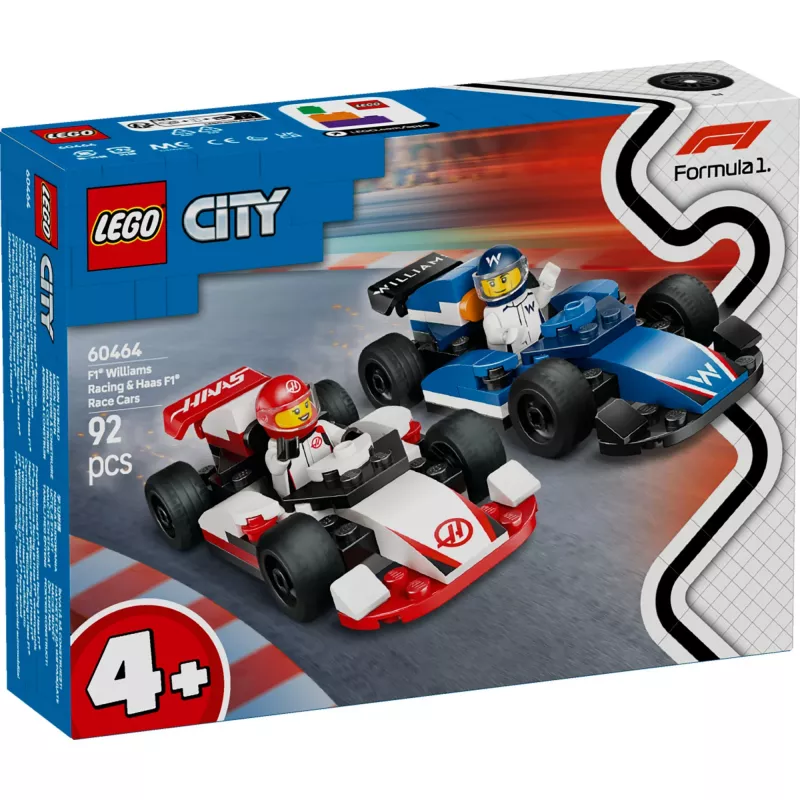 LEGO CITY 60464 F1 - Williams Racing & Haas F1 sacensību mašīnas