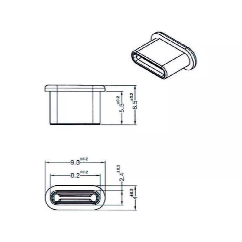Kontaktligzdas aizsargvāciņš DeLOCK 64014 USB Type-C melns 10 gab.