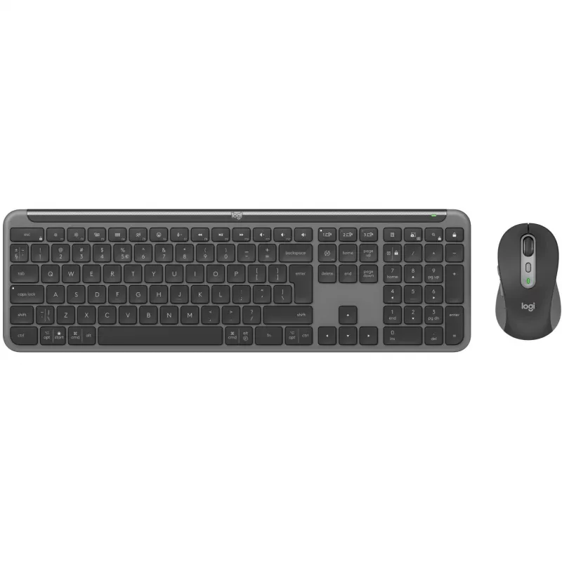 Logitech MK950 Signature plāns tastatūra ar peli birojam RF Wireless + Bluetooth QWERTY US International Graphite
