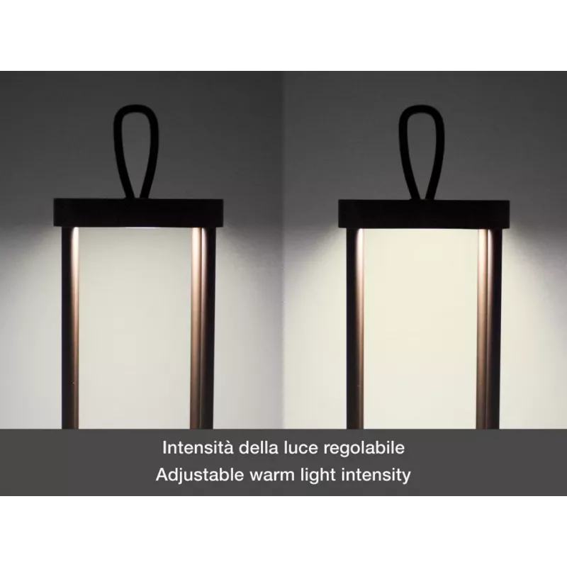 Uzlādējams laterna Beper P207ILI102 Corten apdarē, pārnēsājama ar baterijām darbināma lampa