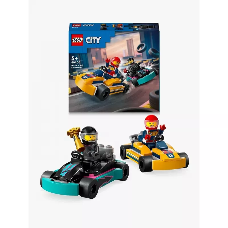Konstrukciju rotaļlieta LEGO 60400 City Go-Karts with Racers – spēles komplekts ar miniatūrfigūrām un transportlīdzekļiem
