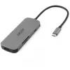 7-in-1 USB-C Dongle Acer — USB 3.2 Gen 1 Type-C, 3x USB-A, HDMI, SD/microSD, 100 W PD, Sudraba krāsa