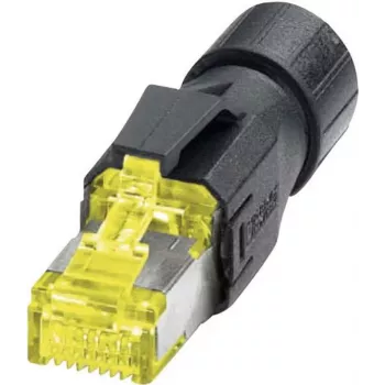 Phoenix Contact RJ45 savienotājs, IP20 - CAT 6A spraudnis, taisns Poli: 8P8C VS-08-RJ45-10G/Q Dzeltens, Melns Phoenix Contact (1419001)