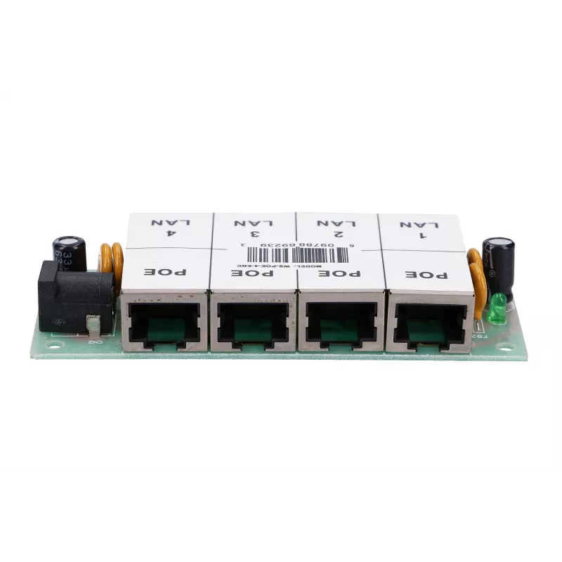 PoE injektors Extralink 4-portu 4x 100Mb/s RJ45, Fast Ethernet, 48 V, bez korpusa