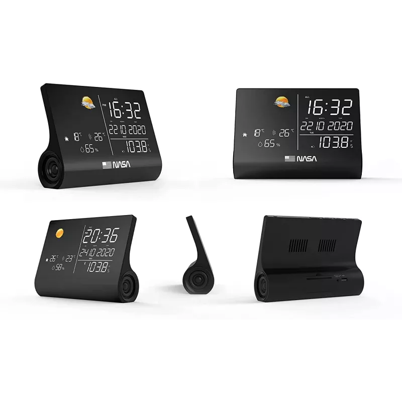 NASA WSP1300 Black Weather Station/Speaker BT