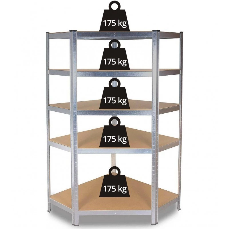 Dārza instrumentu uzglabāšanas plaukts Top e shop Rack GC9030 — Cinkots tērauds un MDF, 900x300x1800 mm, brīvi stāvošs/pie sienas stiprināms, 875 kg ietilpība