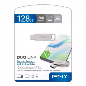 USB zibatmiņa PNY 128 GB USB Type-A USB Type-C DUO LINK
