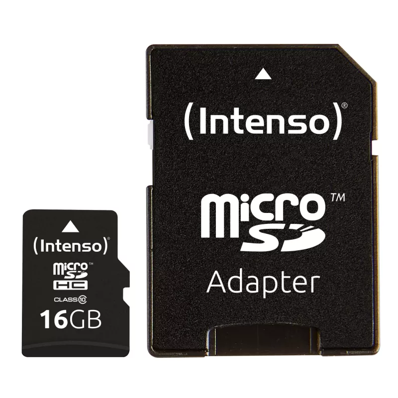 ATMIŅA MICRO SDHC 16GB C10/W/ADAPTER 3413470 INTENSO