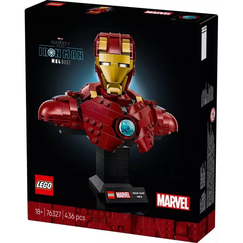 LEGO konstruktors Marvel Super Heroes Iron Man MK4 3D modelis, 436 detaļas, iekļauj 1 minifigūru, no 18 gadu vecuma