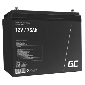 Hermētisks svina-skābes UPS akumulators zaļa Cell AGM25 12 V 75 Ah, VRLA, 75Ah, 12V, 21.3 kg