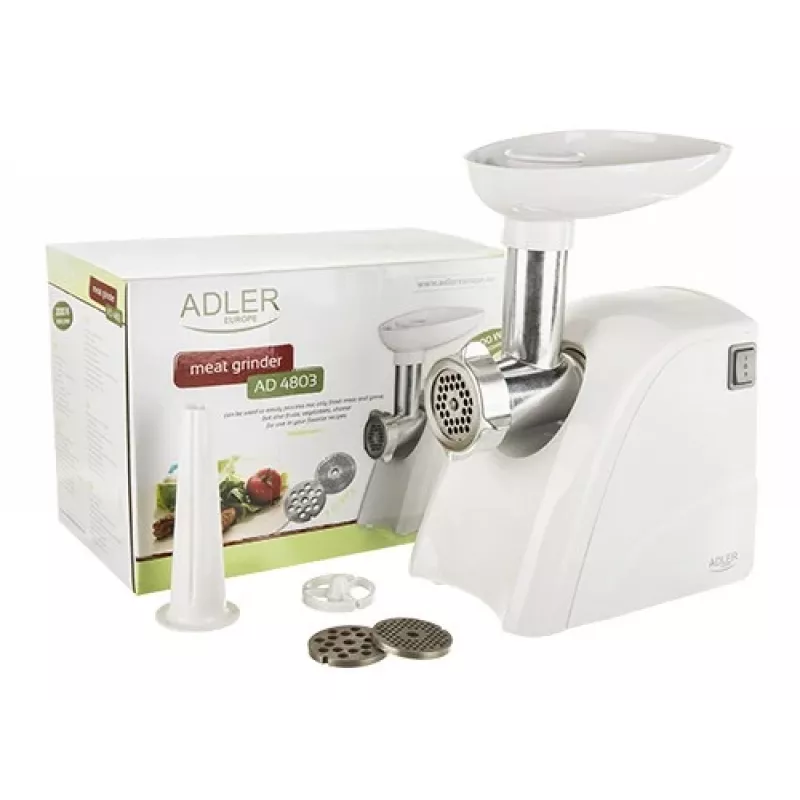 Adler AD 4803 gaļas maļamā mašīna 800 W Nerūsējošais tērauds, Balta