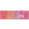 Deltaco GAM-021-RGB-P-DE - pilna izmēra (100%) - USB - membrānas taustiņu slēdzis - QWERTZ - Rozā