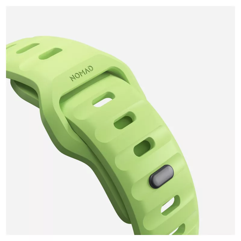 Nomad Sport Band Light zaļa Rubber — platums 21,5 mm, plaukstas locītavas apkārtmērs 160–195 mm