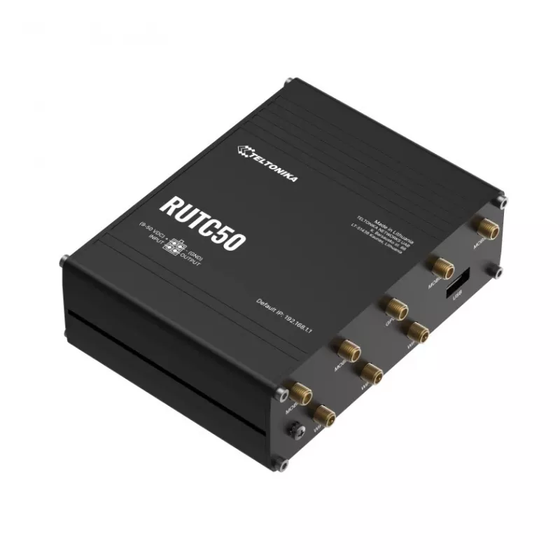 Teltonika RUTC50 bezvadu maršrutētājs Gigabit Ethernet Divjoslu (2.4 GHz / 5 GHz) 5G Melns