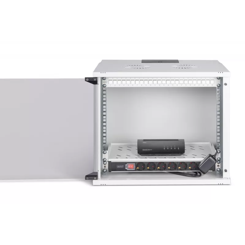 Pie sienas stiprināms tīkla skapis DIGITUS SOHO Pro 19 collu 9U, 540 x 400 mm, IP20, atslēgas slēdzene, 60 kg