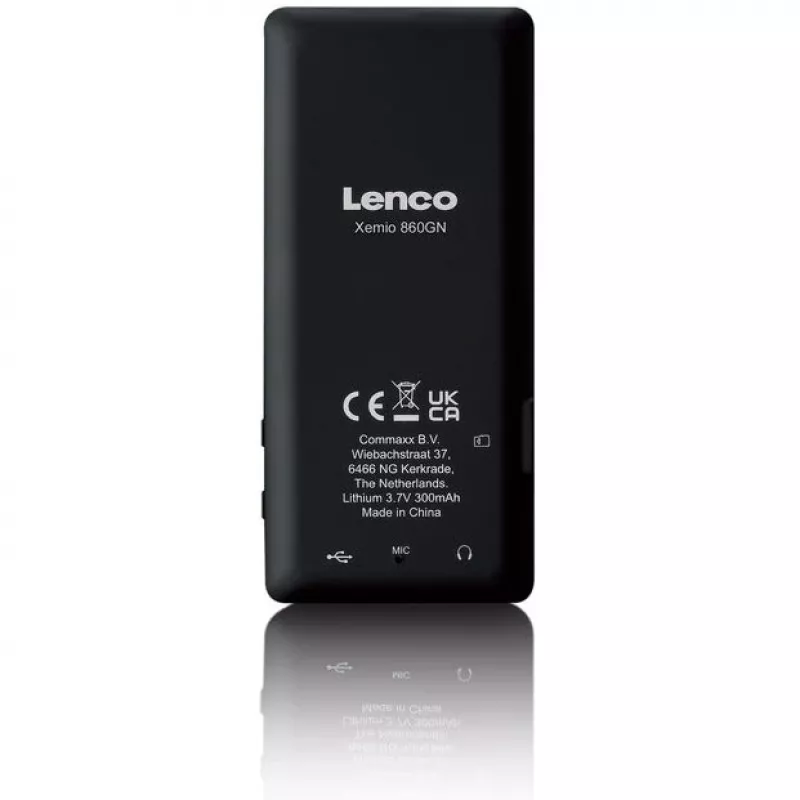 MP3 atskaņotājs Lenco Xemio-860GN 8 GB melna/laima LCD 18 stundu atskaņošana