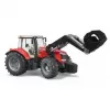 Rotaļu traktors BRUDER Massey Ferguson 7624 ar priekšējo iekrāvēju, sarkans, bērniem no 3 gadu vecuma