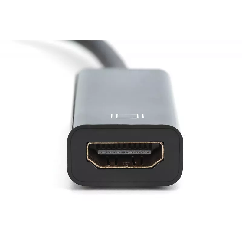 DIGITUS Adapter, DisplayPort Stecker - HDMI A Kupplung DisplayPort Standard 1.1a, UL20276 zertifiziert, AWG28 (DB-340400-001-S)