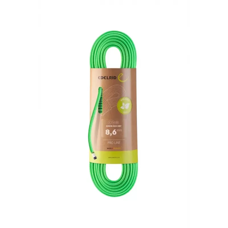Statiskā virve Siskin Eco Dry 8,6 mm, 70 m, neona zaļa
