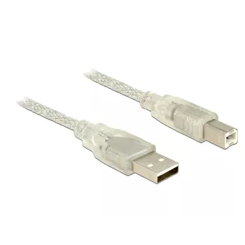 USB kabelis DeLOCK 83894 USB 2.0 2m USB A USB B caurspīdīgs