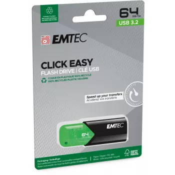 USB zibatmiņa Emtec 64GB USB Type-A 3.2 Gen 1 Click Easy