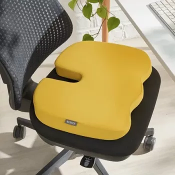 Leitz Ergo Cosy sēdvirsas spilvens, sēdvirsas spilvens, universāls, dzeltens, ķīļveida, vienkrāsains, rāvējslēdzējs