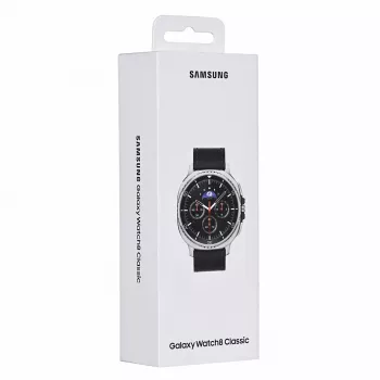 Samsung Galaxy Watch 8 Classic 3.3 cm (1.3 inch) AMOLED 46 mm Digital 438 x 438 pikseļi Skārienekrāns 4G Sudrabs Wi-Fi GPS (satelīts)