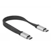 USB kabelis DeLOCK 85926 USB 3.2 Gen 2 0,22 m USB C Melns Sudraba