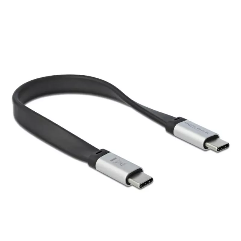 USB kabelis DeLOCK 85926 USB 3.2 Gen 2 0,22 m USB C Melns Sudraba