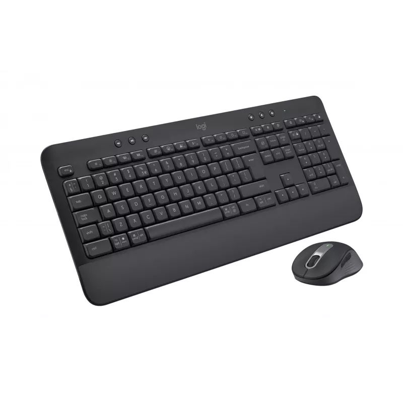 Logitech Signature MK650 for Business - Tastatūras un peles komplekts - Bezvadu - 2,4 GHz, Bluetooth LE - QWERTY - Spāņu - Grafīts