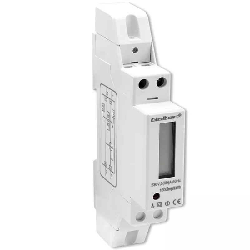 Vienfāzes elektroniskais skaitītājs QOLTEC 50993 230V 30A