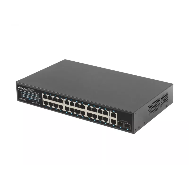 Nepārvaldāms LANBERG slēdzis RSGE-24P-2GE-2S-360 ar 24 RJ-45 Ethernet portiem
