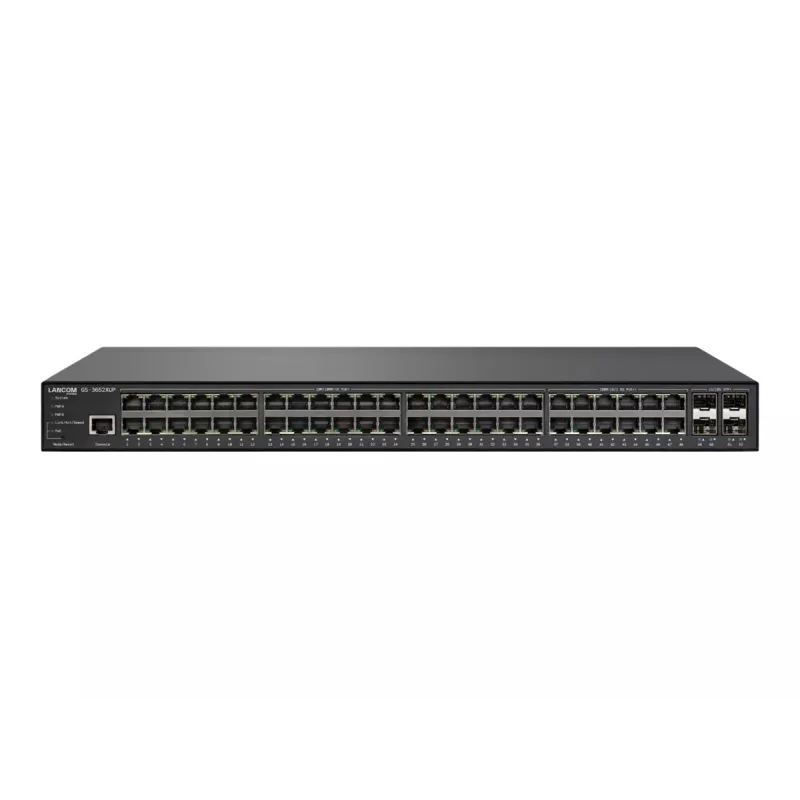 LANCOM GS-3652XUP - Slēdzis - pārvaldīts - 12 x 100/1000/2,5G (PoE++) + 36 x 10/100/1000 (PoE+) + 4 x 1 Gigabit / 10 Gigabit SFP+ - darbvirsmas, uzstādāms statīvā - PoE++ (820 W) (61879)