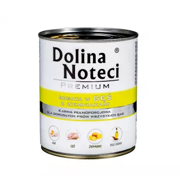 Mitrā suņu barība Dolina Noteci DOLINA NOTECI Premium, 800 g bundža, zoss & kartupelis, pieaugušiem suņiem, bez graudiem