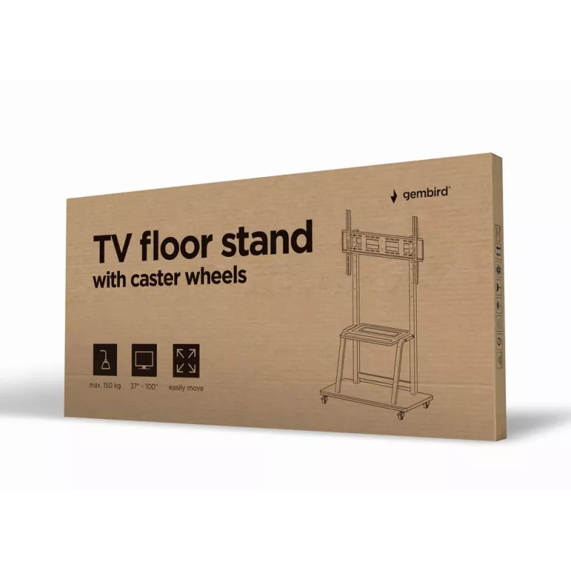 Gembird TVS-100F-01 statīvs izkārtņu displejiem 2.54 m (100) Melns