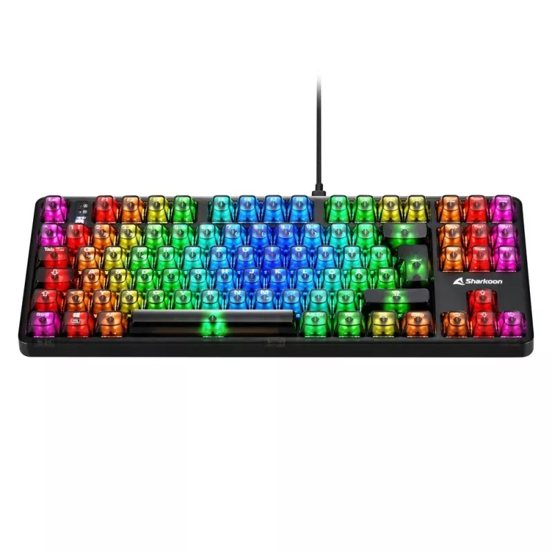 Mehāniskā spēļu tastatūra Sharkoon Crystal Shark Melns DE ar RGB apgaismojumu