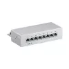 Wentronic Goobay CAT 6 Mini/galda ielāpu panelis, 8 porti, pelēks - STP ekranēts, pelēks (93047)