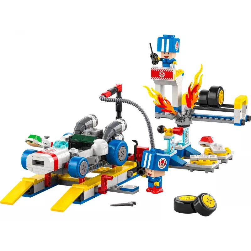 Konstruktora rotaļlieta LEGO komplekts 72035 Super Mario Mario Kart Toad's darbnīca, interaktīvi līmenīši un figūras