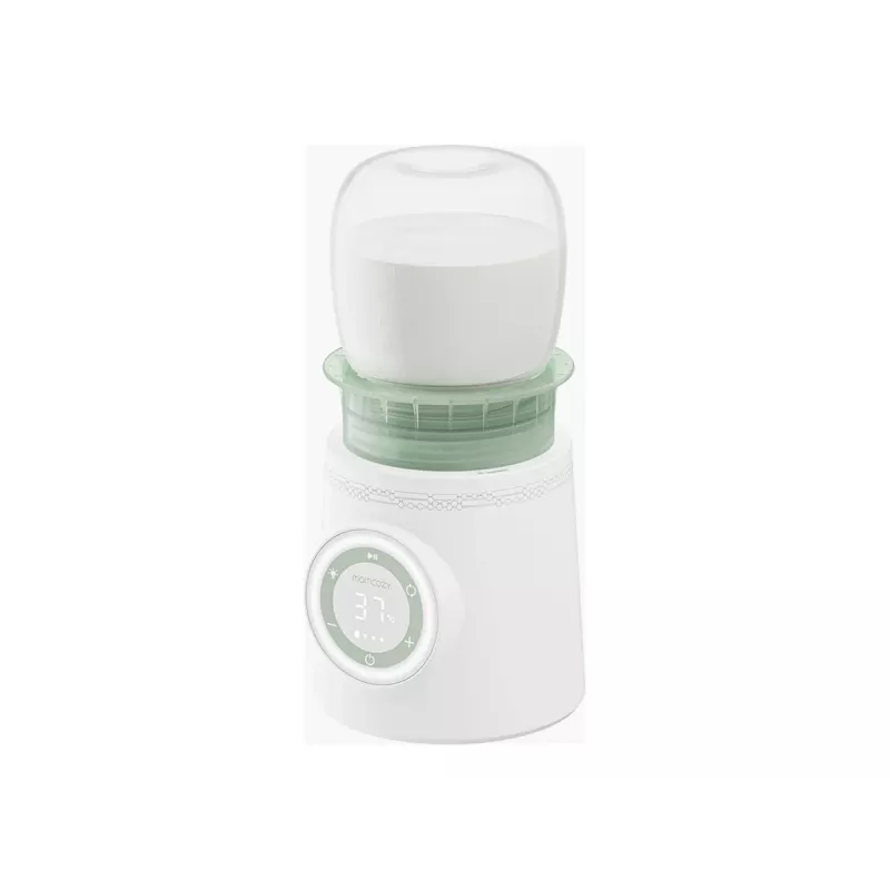 Pudeles sildītājs Momcozy MW003-WH12BA-A — ar bateriju, 80W, skārienjūtīga vadība, zaļš/caurspīdīgs/baltss