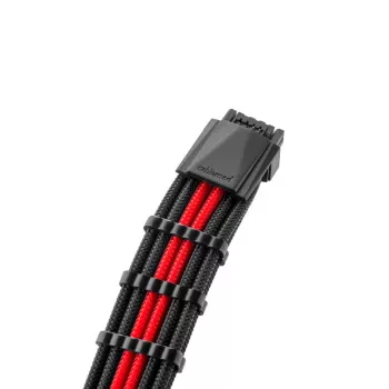 CableMod PRO ModMesh 12VHPWR uz 3x PCI-e kabelis - 45 cm, melns/sarkans