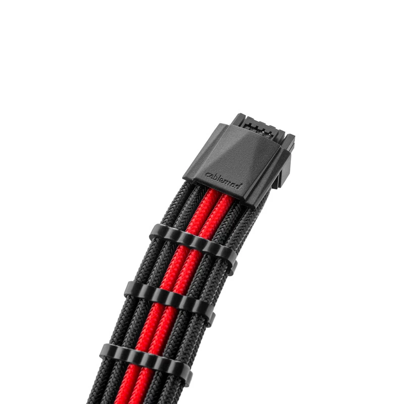 CableMod PRO ModMesh 12VHPWR uz 3x PCI-e kabelis - 45 cm, melns/sarkans